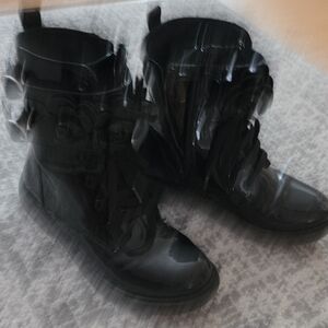 Geox Black Combat Boots for Women
